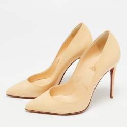 Pre Owned Christian Louboutin So Kate Size 35 Beige Patent Leather Pumps
