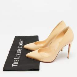 Pre Owned Christian Louboutin So Kate Size 35 Beige Patent Leather Pumps