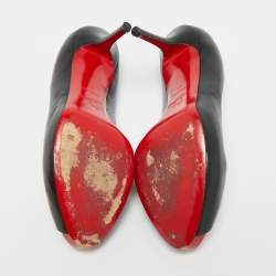 مملوكة مسبقًا Christian Louboutin Very Prive Size 41 Black Leather Peep Toe Pumps