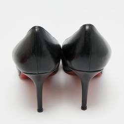 مملوكة مسبقًا Christian Louboutin Very Prive Size 41 Black Leather Peep Toe Pumps