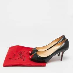 مملوكة مسبقًا Christian Louboutin Very Prive Size 41 Black Leather Peep Toe Pumps