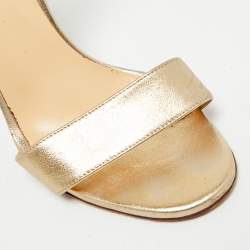 مملوكة مسبقًا صندل كريستيان لوبوتان ساموتريس جلد معدني ذهبي بسير خلفي ولون مقاس 36.5