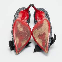 مملوكة مسبقًا حذاء كعب عالي كريستيان لوبوتان غروتا لامع ميتاليك مع قوس مقاس 38