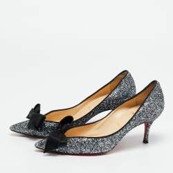 مملوكة مسبقًا حذاء كعب عالي كريستيان لوبوتان غروتا لامع ميتاليك مع قوس مقاس 38