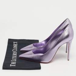 Pre Owned Christian Louboutin Kate Size 38 Metallic Leather Pumps