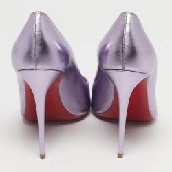 Pre Owned Christian Louboutin Kate Size 38 Metallic Leather Pumps