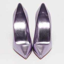 Pre Owned Christian Louboutin Kate Size 38 Metallic Leather Pumps