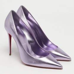 Pre Owned Christian Louboutin Kate Size 38 Metallic Leather Pumps