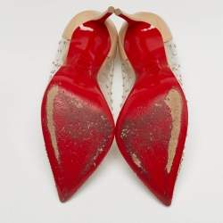 Pre Owned حذاء كريستيان لوبوتان ديغراستراس بي في سي وجلد بيج بمقدمة مدببة مقاس 38