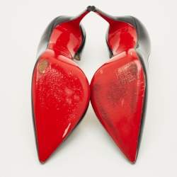 Pre Owned Christian Louboutin Iriza Size 35 Black Patent Leather D'orsay Pumps