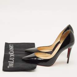Pre Owned Christian Louboutin Iriza Size 35 Black Patent Leather D'orsay Pumps