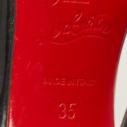 Pre Owned Christian Louboutin Iriza Size 35 Black Patent Leather D'orsay Pumps