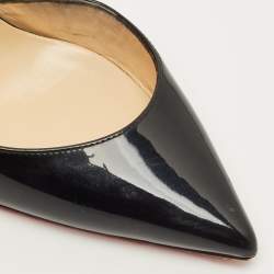 Pre Owned Christian Louboutin Iriza Size 35 Black Patent Leather D'orsay Pumps