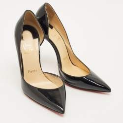 Pre Owned Christian Louboutin Iriza Size 35 Black Patent Leather D'orsay Pumps