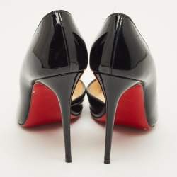 Pre Owned Christian Louboutin Iriza Size 35 Black Patent Leather D'orsay Pumps