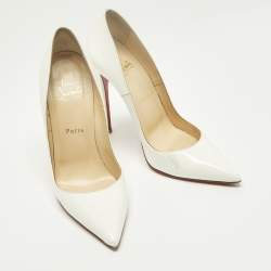 Pre Owned Christian Louboutin So Kate Size 39.5 White Patent Leather Pumps