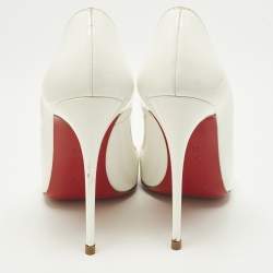 Pre Owned Christian Louboutin So Kate Size 39.5 White Patent Leather Pumps