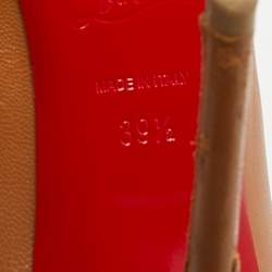 Pre Owned حذاء كعب عالى كريستيان لوبوتان سو كيت جلد بنى مقاس 36.5 