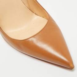 Pre Owned حذاء كعب عالى كريستيان لوبوتان سو كيت جلد بنى مقاس 36.5 