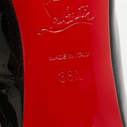 مملوكة مسبقًا حذاء كعب عالي كريستيان لوبوتان رون رون جلد أسود لامع مقاس 38.5