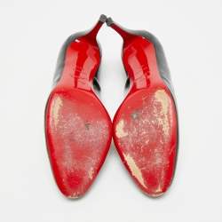 مملوكة مسبقًا حذاء كعب عالي كريستيان لوبوتان رون رون جلد أسود لامع مقاس 38.5