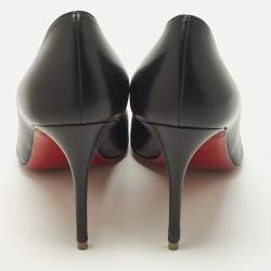 Pre Owned Christian Louboutin Studded Cabo Size 38 Black Leather and Suede Pumps