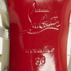 Pre Owned صندل كريستيان لوبوتان سيور كادريانا جلد أبيض مقاس 37