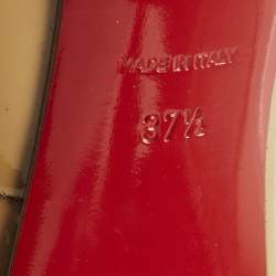 Pre Owned حذاء كعب عالي كريستيان لوبوتان بيج لامع جلد براءة ابتكار بيغال بلاتو مقاس 37.5