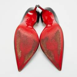 مملوكة مسبقًا Christian Louboutin Iriza Size 37.5 Black Leather D'orsay Pumps