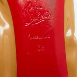 Pre Owned حذاء باليرينا فلات كريستيان لوبوتان "بيجال فوليز" جلد لامع أصفر نيون مقاس 37