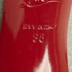 Pre Owned حذاء كعب عالي كريستيان لوبوتان دورسيه قفز غليتر فضي مقاس 38