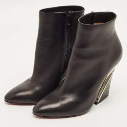 مملوكة مسبقًا حذاء بوت للكاحل كريستيان لوبوتان ليفيتيبوتي جلد أسود مقاس 39