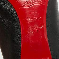 Pre Owned Christian Louboutin La massine Size 36.5 Black Leather Ballet Flats