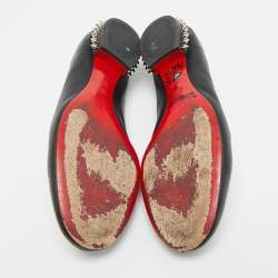 Pre Owned Christian Louboutin La massine Size 36.5 Black Leather Ballet Flats