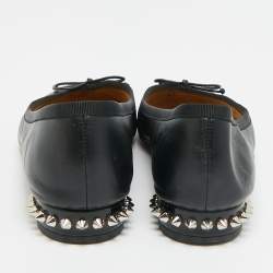 Pre Owned Christian Louboutin La massine Size 36.5 Black Leather Ballet Flats