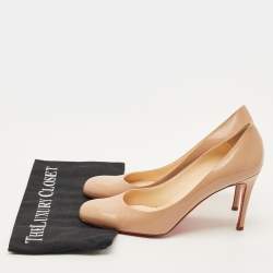 Pre Owned Christian Louboutin Fifi Size 40 Beige Patent Leather Pumps
