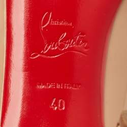Pre Owned Christian Louboutin Fifi Size 40 Beige Patent Leather Pumps