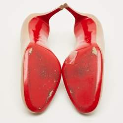 Pre Owned Christian Louboutin Fifi Size 40 Beige Patent Leather Pumps