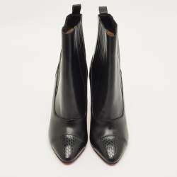 Pre Owned حذاء بوت كاحل كريستيان لوبوتان مي ان ذا 90s جلد أسود مقاس 37