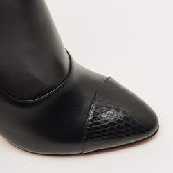 Pre Owned حذاء بوت كاحل كريستيان لوبوتان مي ان ذا 90s جلد أسود مقاس 37