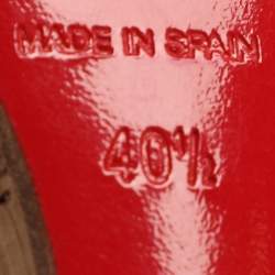 Pre Owned Christian Louboutin Une Plume Size 40.5 Silver Leather Cork Wedge Slingback Sandals