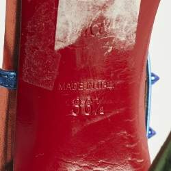 Pre Owned صندل كريستيان لوبوتان ريوجانا جلد متعدد الألوان بسيور للكاحل مقاس 36.5