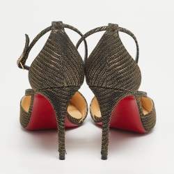 Pre Owned حذاء كعب عالي كريستيان لوبوتان كروس بليك دورساي لامع أسود مقاس 39