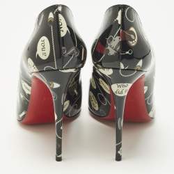 مملوكة مسبقًا Christian Louboutin Hot Chick Size 37.5 Black Patent Leather Pumps