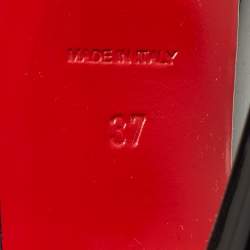 Pre Owned Christian Louboutin Lady Peep Size 37 Black Patent Leather Platform Pumps