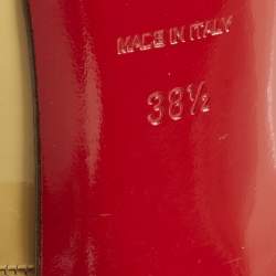 Pre Owned حذاء منصة كعب عالي كريستيان لوبوتان بيانكا جلد براءات اختراع أصفر مقاس 38.5