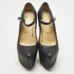 مملوكة مسبقًا حذاء كعب عالي كريستيان لوبوتان لادي داف ماري جين سويدي أسود مقاس 40