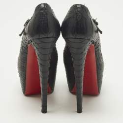 مملوكة مسبقًا حذاء كعب عالي كريستيان لوبوتان لادي داف ماري جين سويدي  أسود مقاس 40