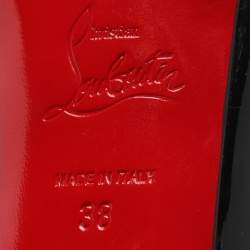 Pre Owned Christian Louboutin Very Prive Size 38 Black Patent Leather Peep Toe Pumps