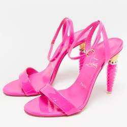مملوكة مسبقًا Christian Louboutin Lipgloss Size 39 Fuchsia Patent Leather Ankle Strap Sandals